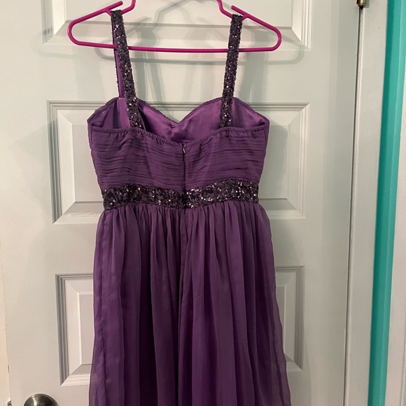 Minuet purple sparkly a line dress size medium - Picture 3 of 16
